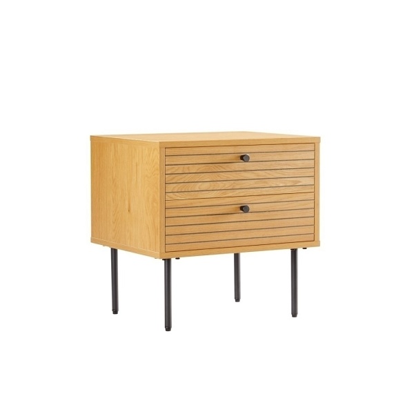 Szafka nocna Lattes dąb z 2 szufladami - Intesi